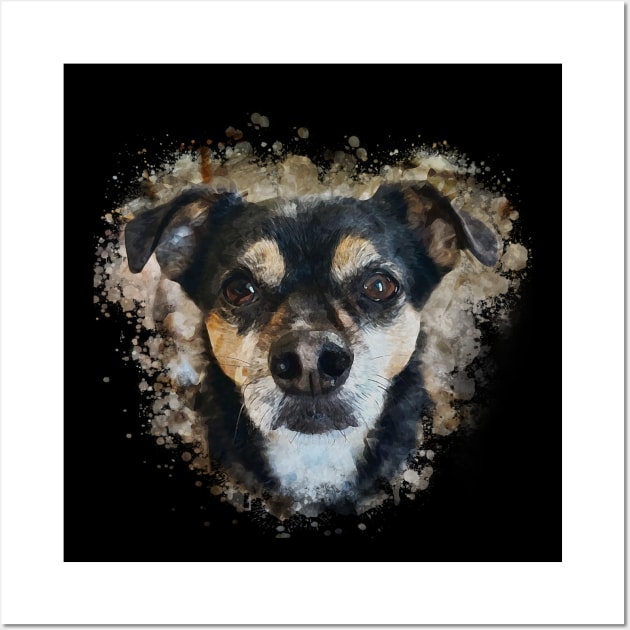 Rat Terrier dog face Wall Art by Ginstore